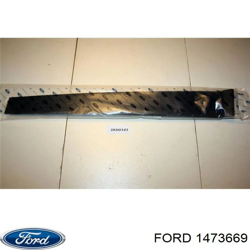 1473669 Ford moldura de puerta trasera derecha vertical