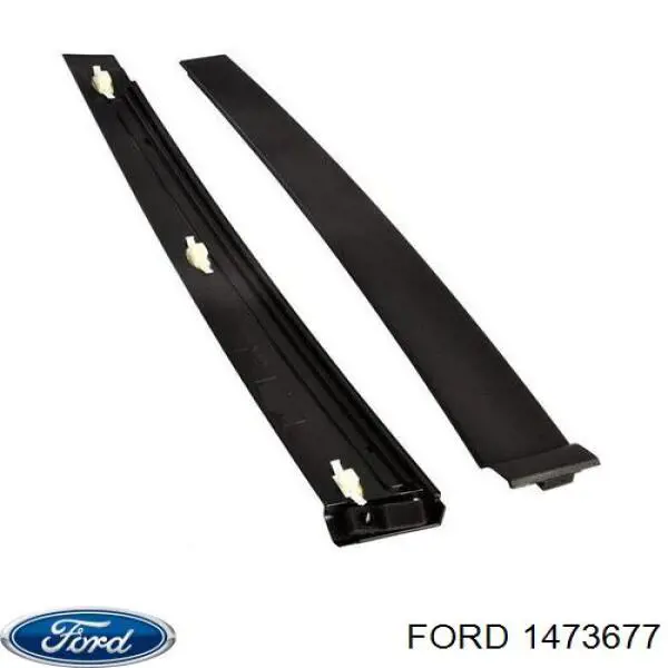 1207257 Ford moldura de puerta trasera izquierda vertical
