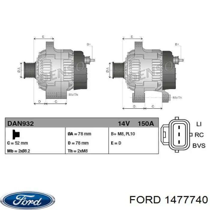 1477740 Ford alternador