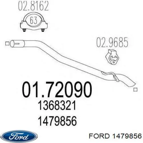 1479856 Ford silenciador posterior