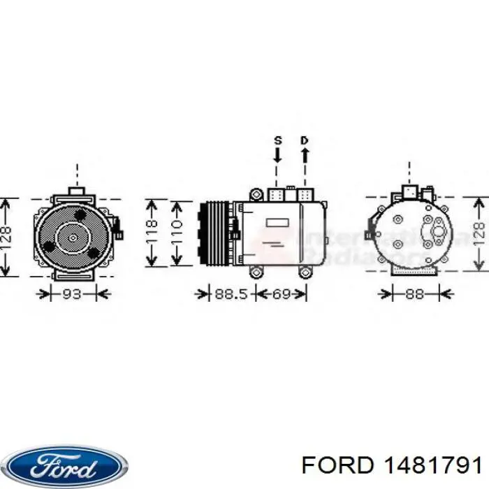 Comprar 1481791 Ford Compresor de aire acondicionado coche
