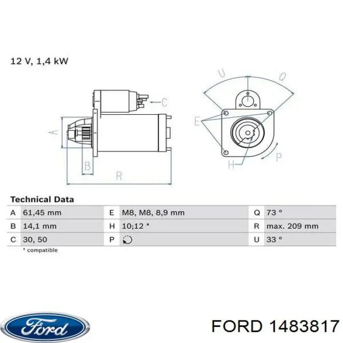 Arrancador Ford 1483817