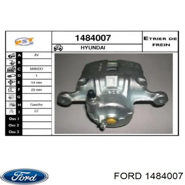 1484007 Ford tubo de admisión del silenciador de escape delantero