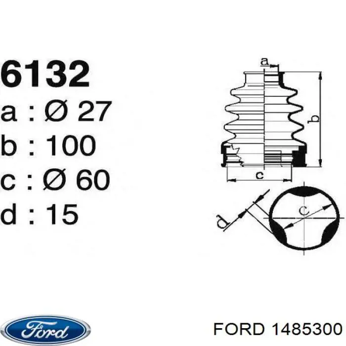1485300 Ford fuelle, árbol de transmisión delantero interior