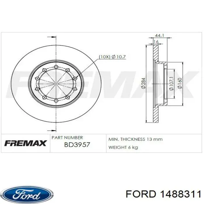 Frenos traseros Ford 1488311