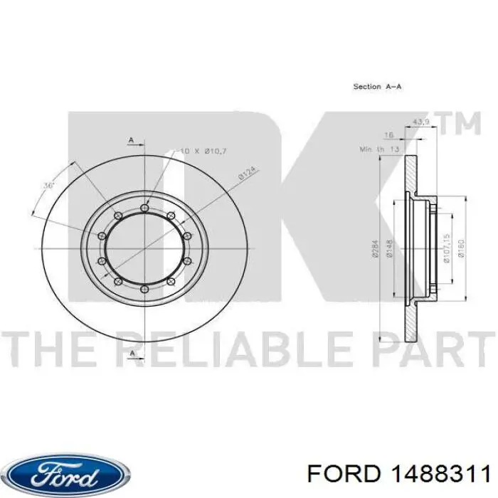 Comprar 1488311 Ford Disco de freno trasero
