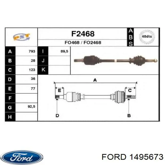 Comprar 1495673 Ford Semieje delantero izquierdo