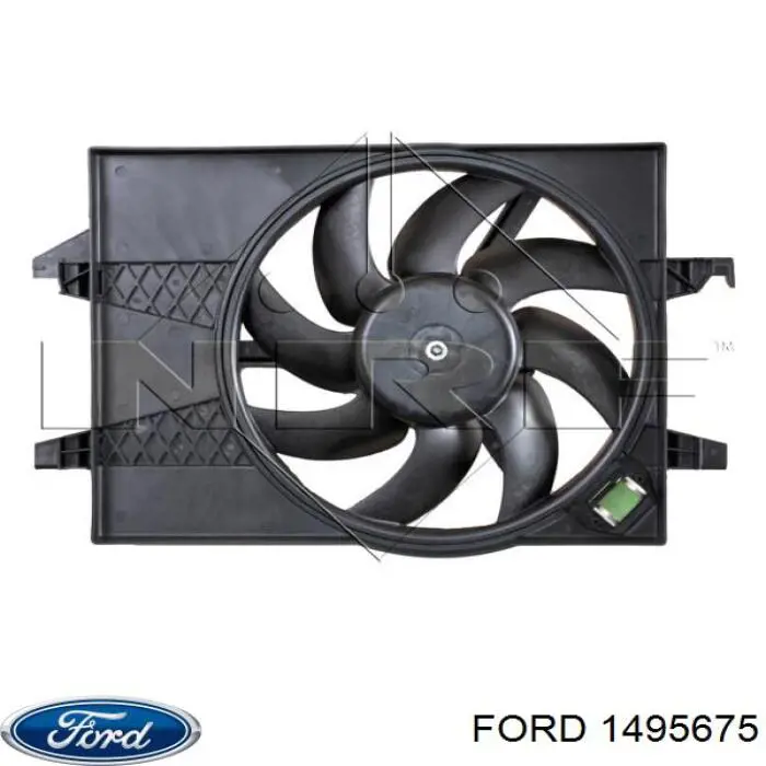 1495675 Ford difusor de radiador, ventilador de refrigeración, condensador del aire acondicionado, completo con motor y rodete