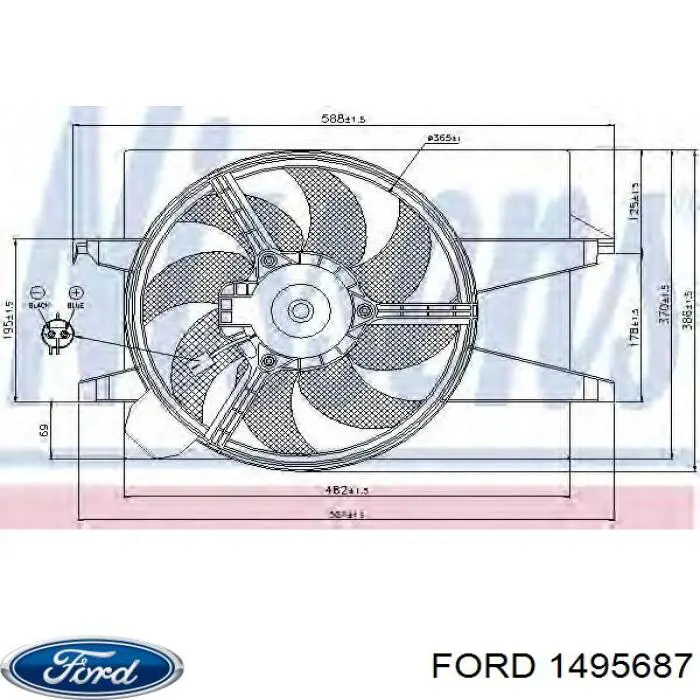 Ventilador, refrigeración motor Ford 1495687 precio, desde 59,53 EUR