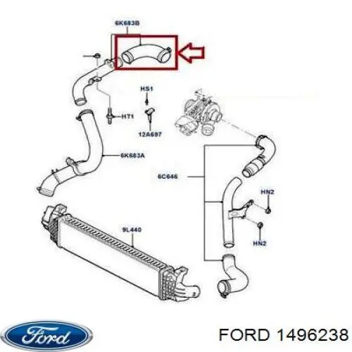 Tubo de salida de aire del turbocompresor Ford 1496238 precio, desde 14,23 EUR