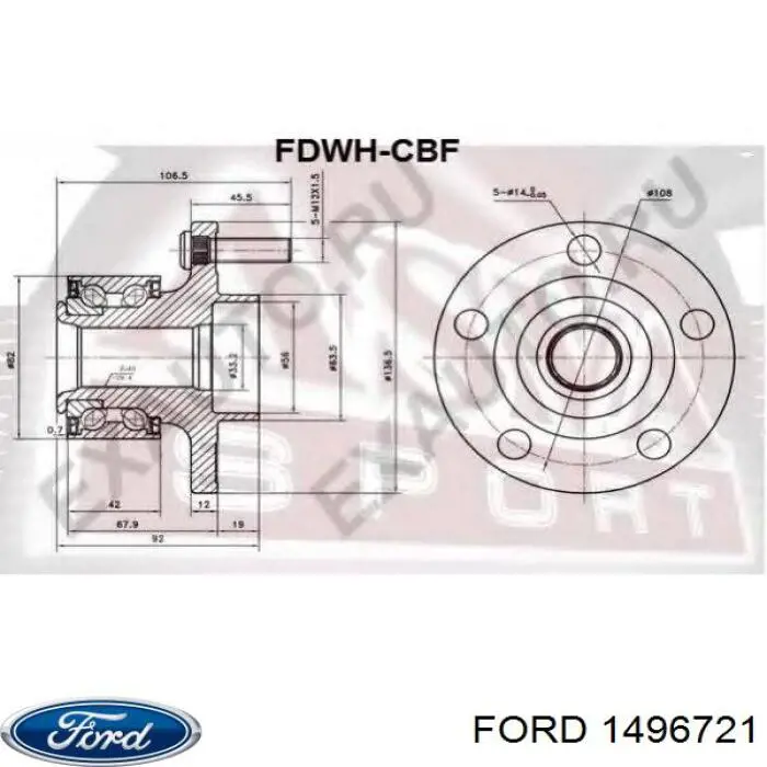 Buje de rueda Ford 1496721