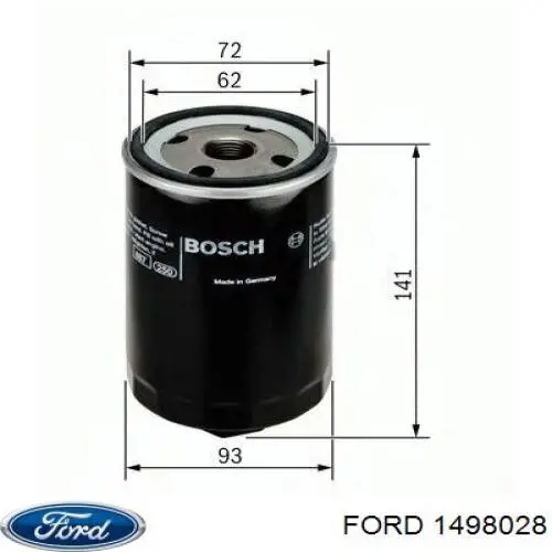 1498028 Ford filtro de aceite