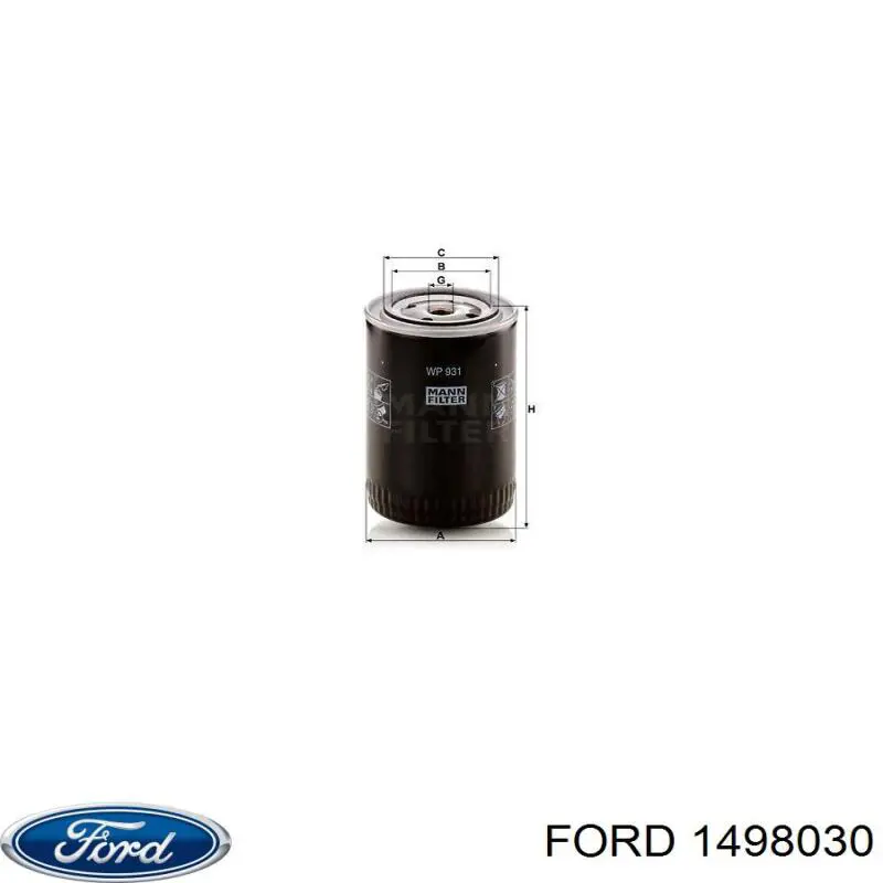 1498030 Ford filtro de aceite