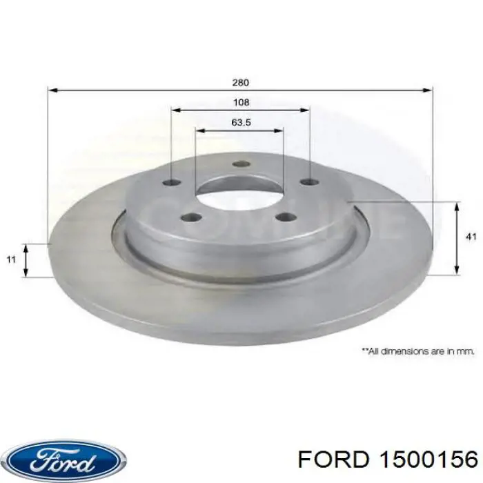 1500156 Ford disco de freno trasero