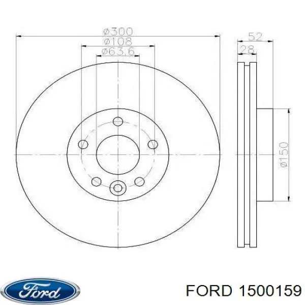 1500159 Ford disco de freno delantero