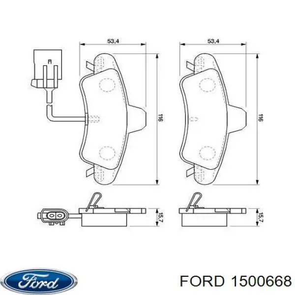 1500668 Ford pastillas de freno traseras