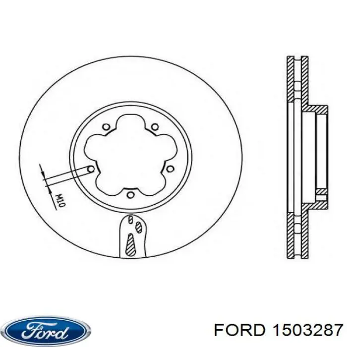Freno de disco delantero Ford Transit 6 V347/8
