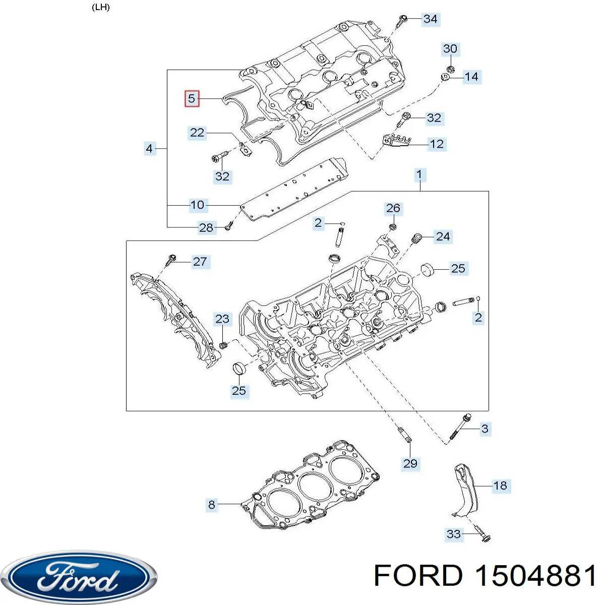 1504881 Ford caja, filtro de combustible