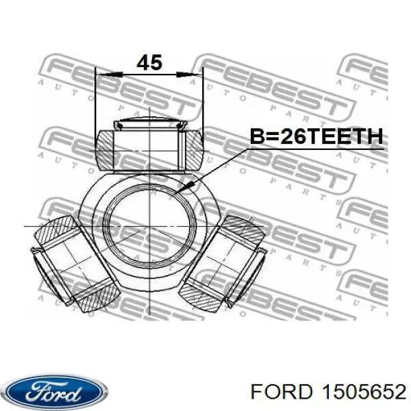 1505652 Ford junta homocinética interior delantera derecha