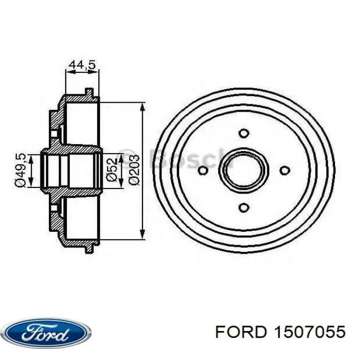 1507055 Ford freno de tambor trasero