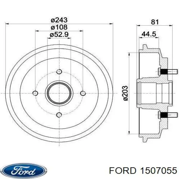 Comprar 1507055 Ford Tambor de freno trasero