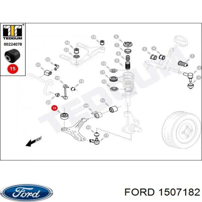 Comprar 1507182 Ford Brazo inferior izquierdo de la suspensión delantera