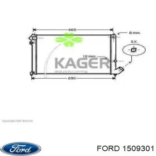 1509301 Ford rejilla de radiador