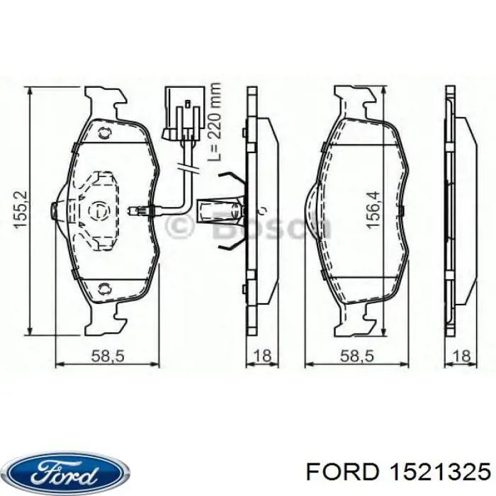 1521325 Ford pastillas de freno delanteras