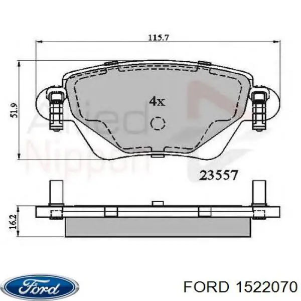 Pastillas traseras de freno Ford 1522070 precio, desde 49,37 EUR