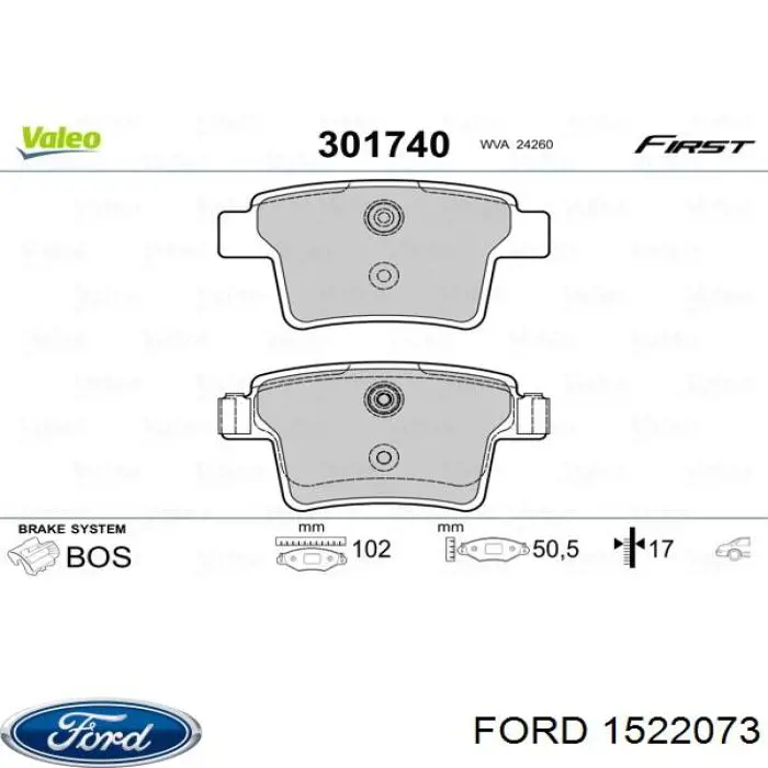 Pastillas traseras de freno Ford 1522073 precio, desde 21,69 EUR