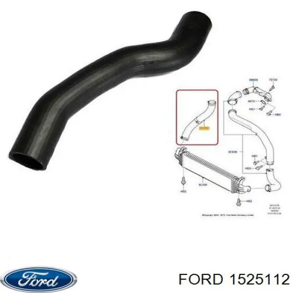 Tubo intercooler 1525112 Ford