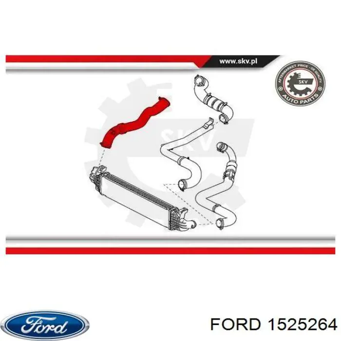 1525264 Ford tubo flexible de aire de sobrealimentación derecho