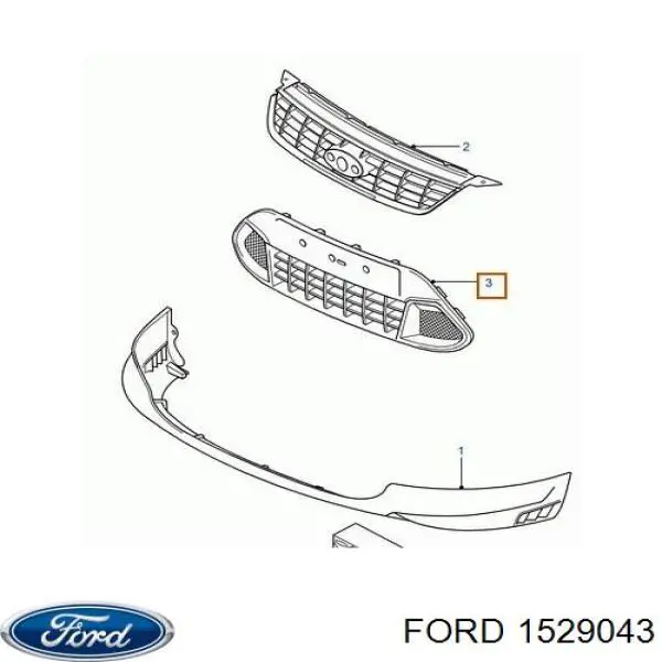 Rejilla del parachoques delantero AM8M5J8C050BA Ford