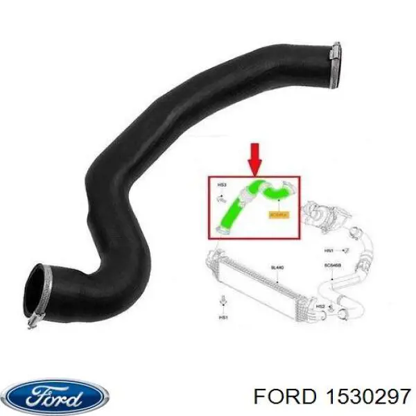 Tubo intercooler 1530297 Ford