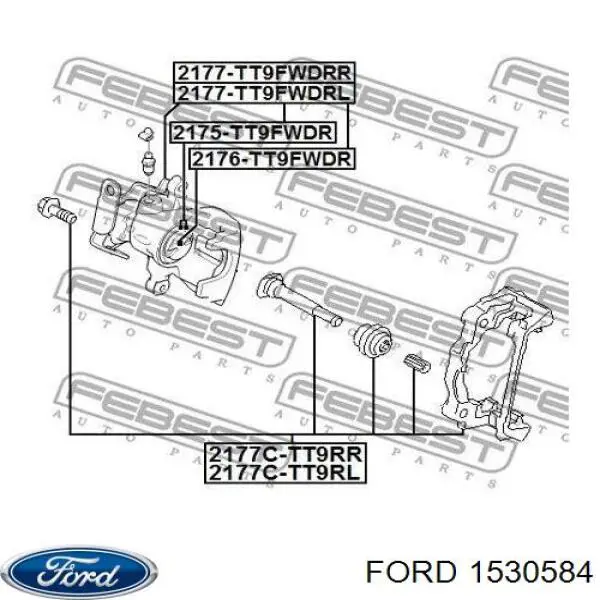 Soporte de la pinza de freno trasera Ford 1530584 precio, desde 42,43 EUR