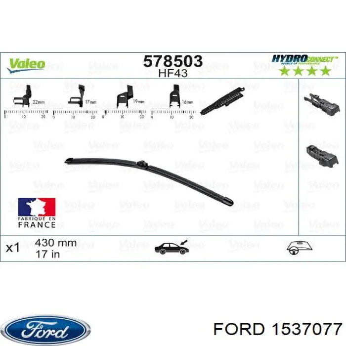 Comprar 1537077 Ford Juego de escobillas de luna delantera, 2 piezas