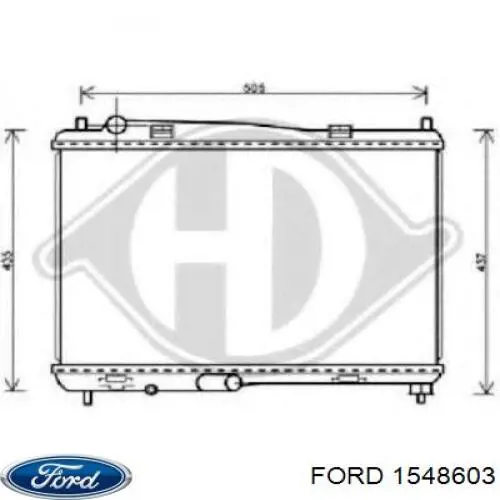 1548603 Ford radiador refrigeración del motor