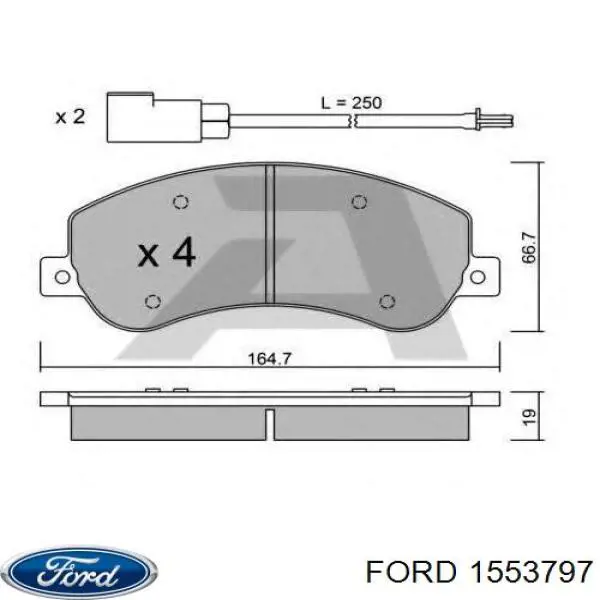 1553797 Ford pastillas de freno delanteras