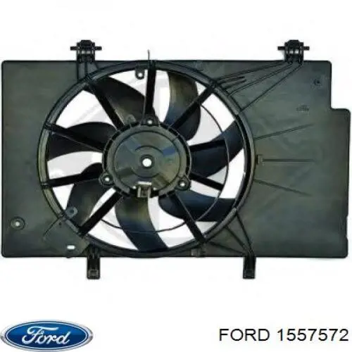 1557572 Ford difusor de radiador, ventilador de refrigeración, condensador del aire acondicionado, completo con motor y rodete