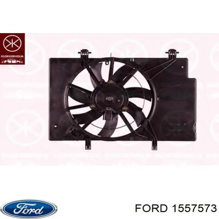 1557573 Ford difusor de radiador, ventilador de refrigeración, condensador del aire acondicionado, completo con motor y rodete