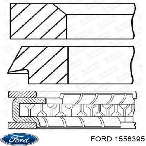 1558395 Ford aros de pistón para 1 cilindro, std