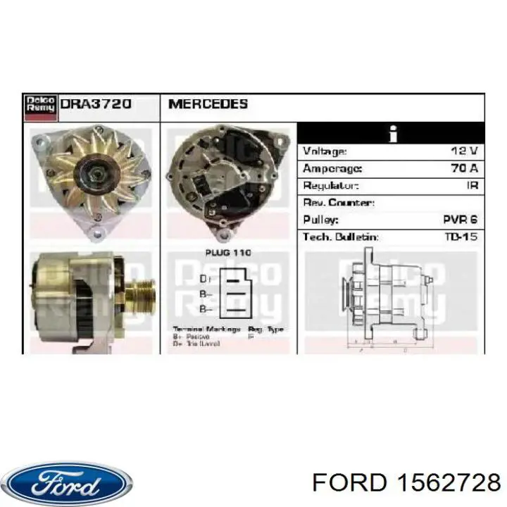 1562728 Ford tornillo culata