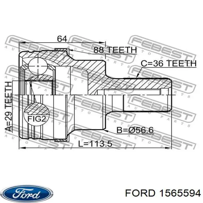 Palier trasero Ford 1565594 precio, desde 90,75 EUR