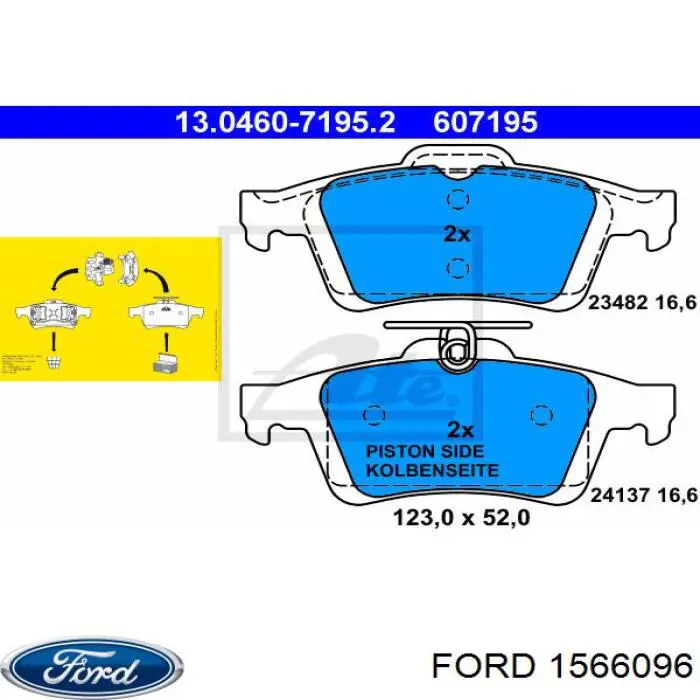 1566096 Ford pastillas de freno traseras
