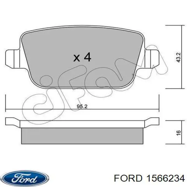 Pastillas traseras de freno Ford 1566234 precio, desde 21,49 EUR