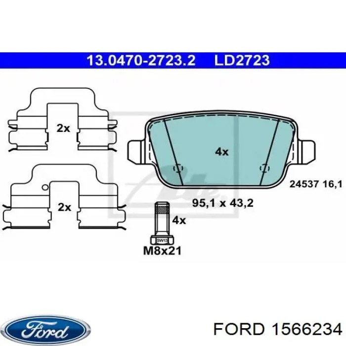Comprar 1566234 Ford Pastillas de freno traseras