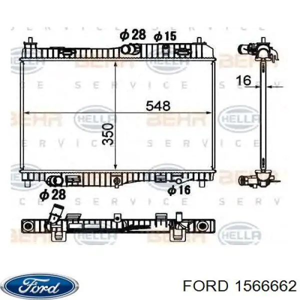 1566662 Ford radiador refrigeración del motor