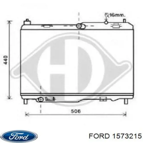 1573215 Ford radiador refrigeración del motor