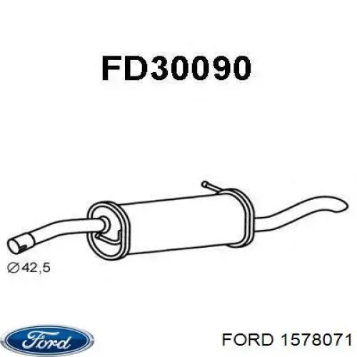 Silencioso trasero para Ford Fusion (JU)
