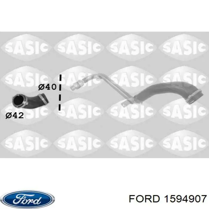 1594907 Ford tubo flexible de aire de sobrealimentación izquierdo